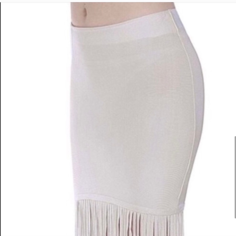 New! Clearance 🔥Sexy Tight Whit Bandage Maxi Fringe Skirt - Picture 7 of 9